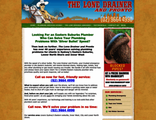 thelonedrainerandpronto.com.au screenshot