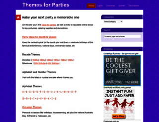 themesforparties.com.au screenshot