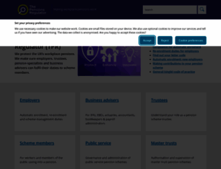 thepensionsregulator.gov.uk screenshot