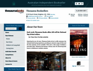 thesaurusbooks.com.au screenshot