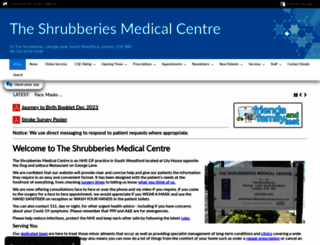 theshrubberiesmedicalcentre.co.uk screenshot