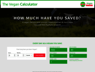 thevegancalculator.com screenshot