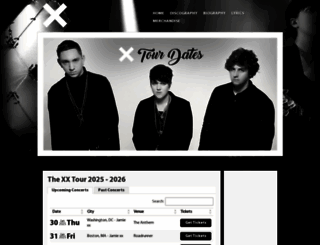 thexxtourdates.com screenshot
