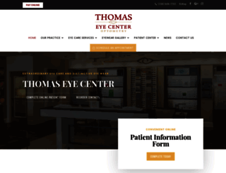 thomaseyecenter.com screenshot