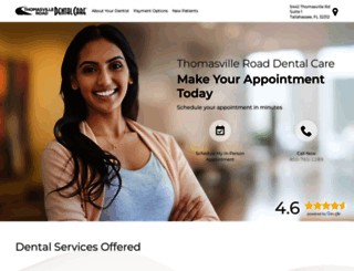 thomasvilleroaddentalcare.com screenshot