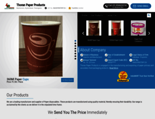 thoranpaperproducts.in screenshot