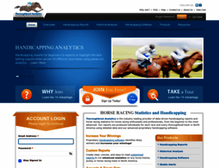 thoroughbredanalytics.com screenshot