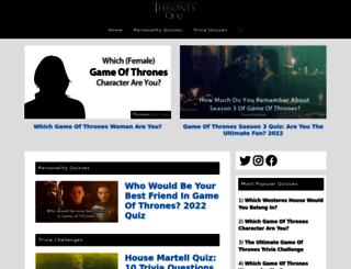 thronesquiz.com screenshot