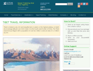 tibet.nepalvillagetrek.com screenshot