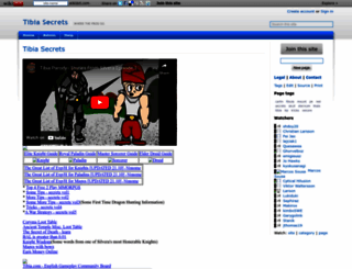 tibiasecrets.wikidot.com screenshot