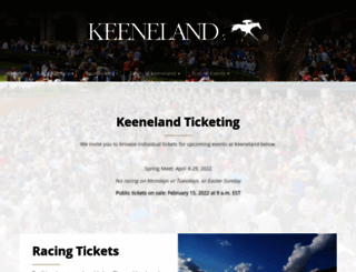 tickets.keeneland.com screenshot
