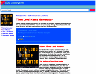 timelord.namegeneratorfun.com screenshot
