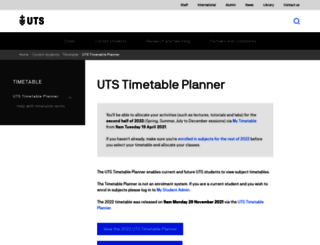 timetable.uts.edu.au screenshot