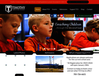 timothychristianschool.ca screenshot