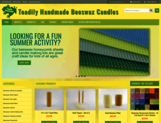 toadilyhandmadebeeswaxcandles.com screenshot