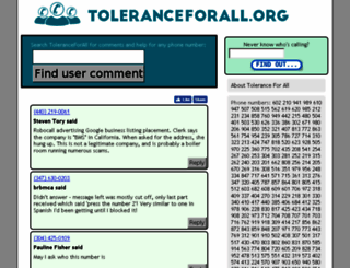 toleranceforall.org screenshot