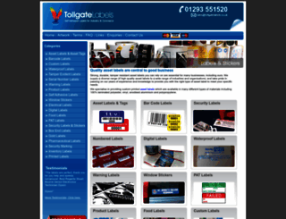 tollgatelabels.co.uk screenshot
