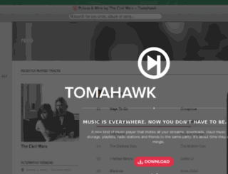 tomahawk-player.org screenshot