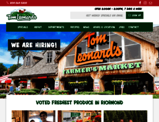 tomleonardsfarmersmarket.com screenshot