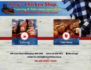 tonyschickens.com.au screenshot