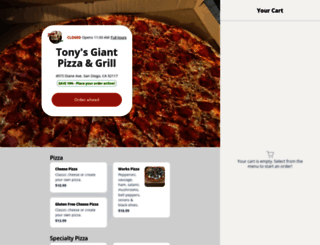 tonysgiantpizza.com screenshot