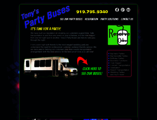 tonyspartybuses.com screenshot