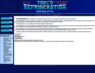 tonysrefrigeration.com screenshot