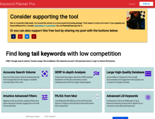 tool.keywordplanner.pro screenshot