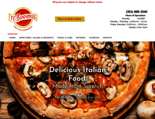 toppingspizza.com screenshot