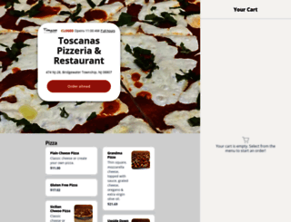 toscanaspizzeriarestaurant.com screenshot