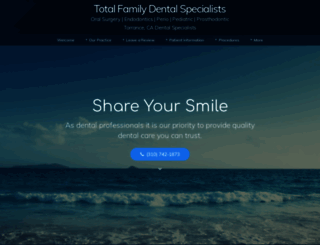 totalfamilydentalspecialists.com screenshot