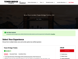 towerbridgetickets.co.uk screenshot