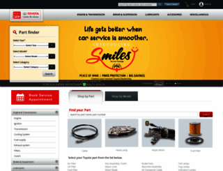 toyotapartsconnect.in screenshot
