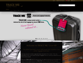 tracemeluggagetracker.com screenshot