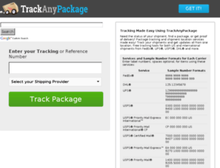 trackanypackage.com screenshot