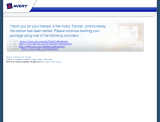 tracker.avery.com screenshot