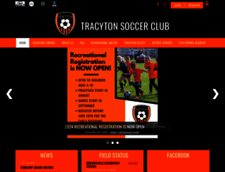 tracytonsoccer.org screenshot