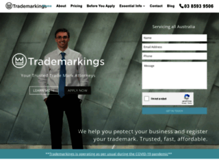 trademarkings.com.au screenshot