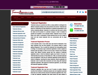 trademarkregistrationindia.com screenshot