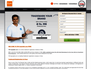 trademarkregistrationpune.com screenshot