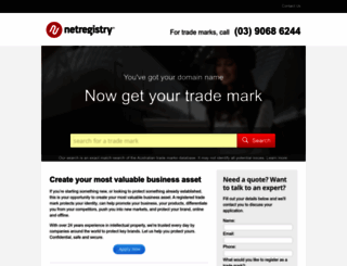 trademarks.netregistry.com.au screenshot