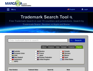 trademarksearch.marcaria.com screenshot