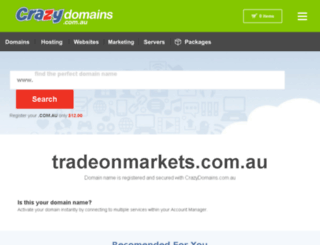 tradeonmarkets.com.au screenshot