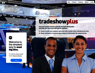 tradeshowplus.wetransfer.com screenshot