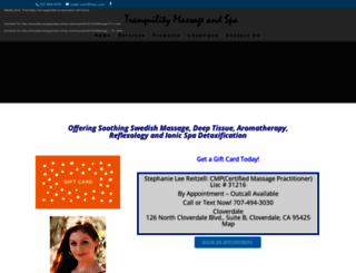 tranquilitymassageandspa.net screenshot