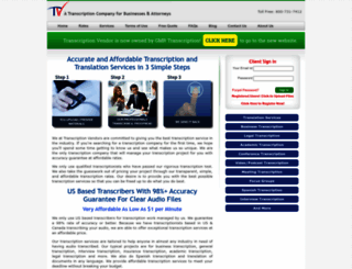 transcriptionvendors.com screenshot