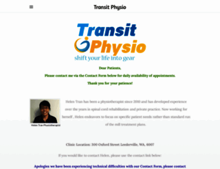 transitphysio.com.au screenshot