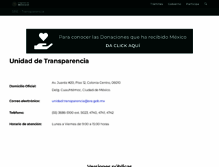 transparencia.sre.gob.mx screenshot