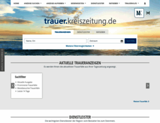 trauer.kreiszeitung.de screenshot