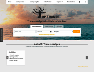 trauer.rp-online.de screenshot